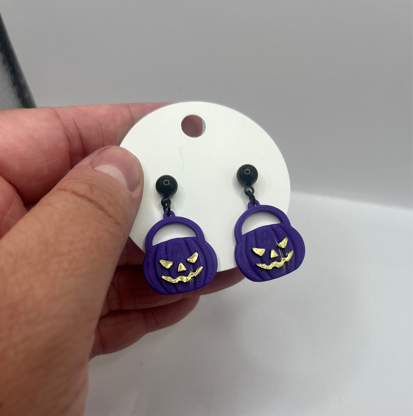 Purple Jack o’ Lantern Earrings