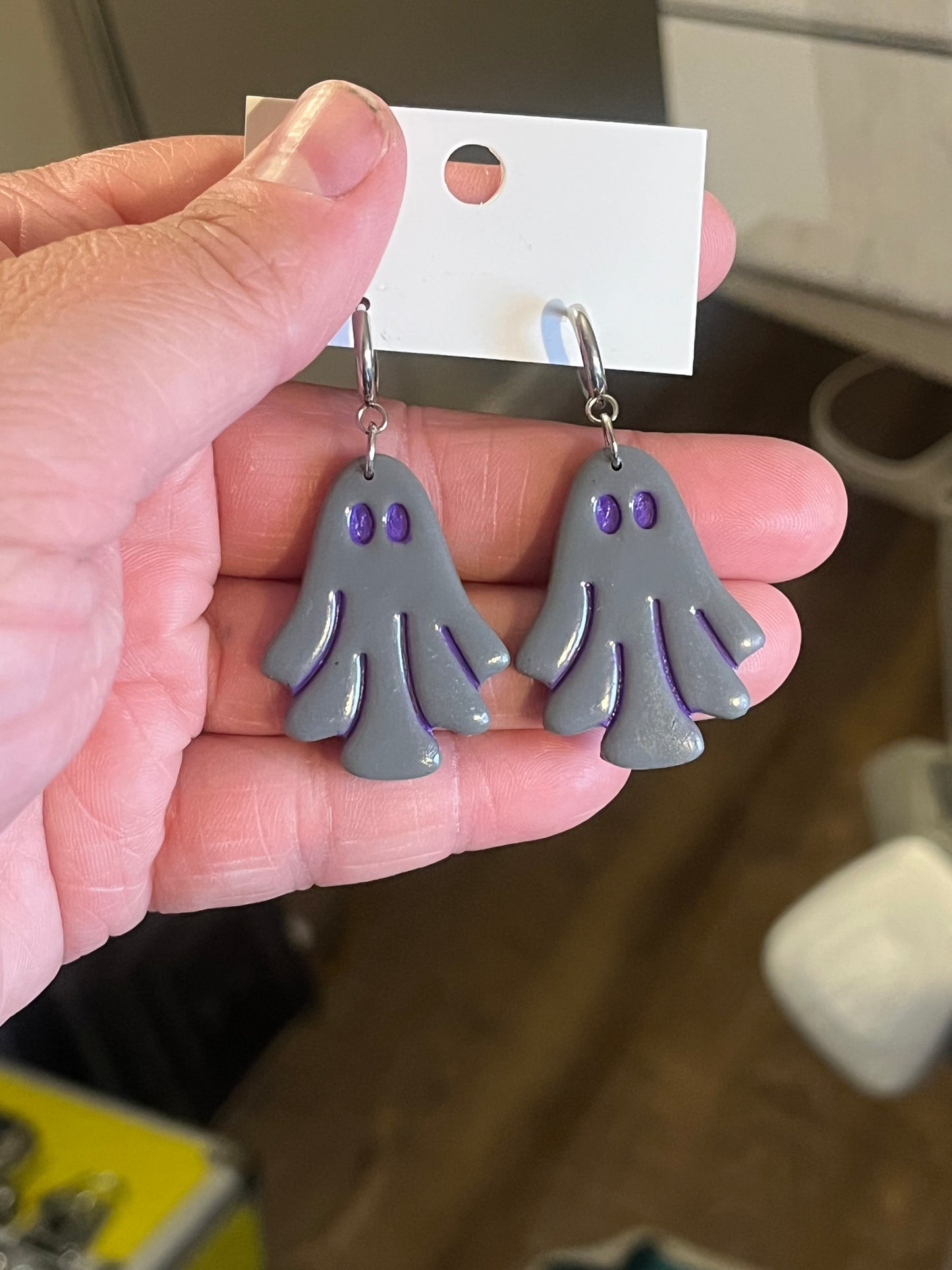 Dark Gray Ghostie Earring
