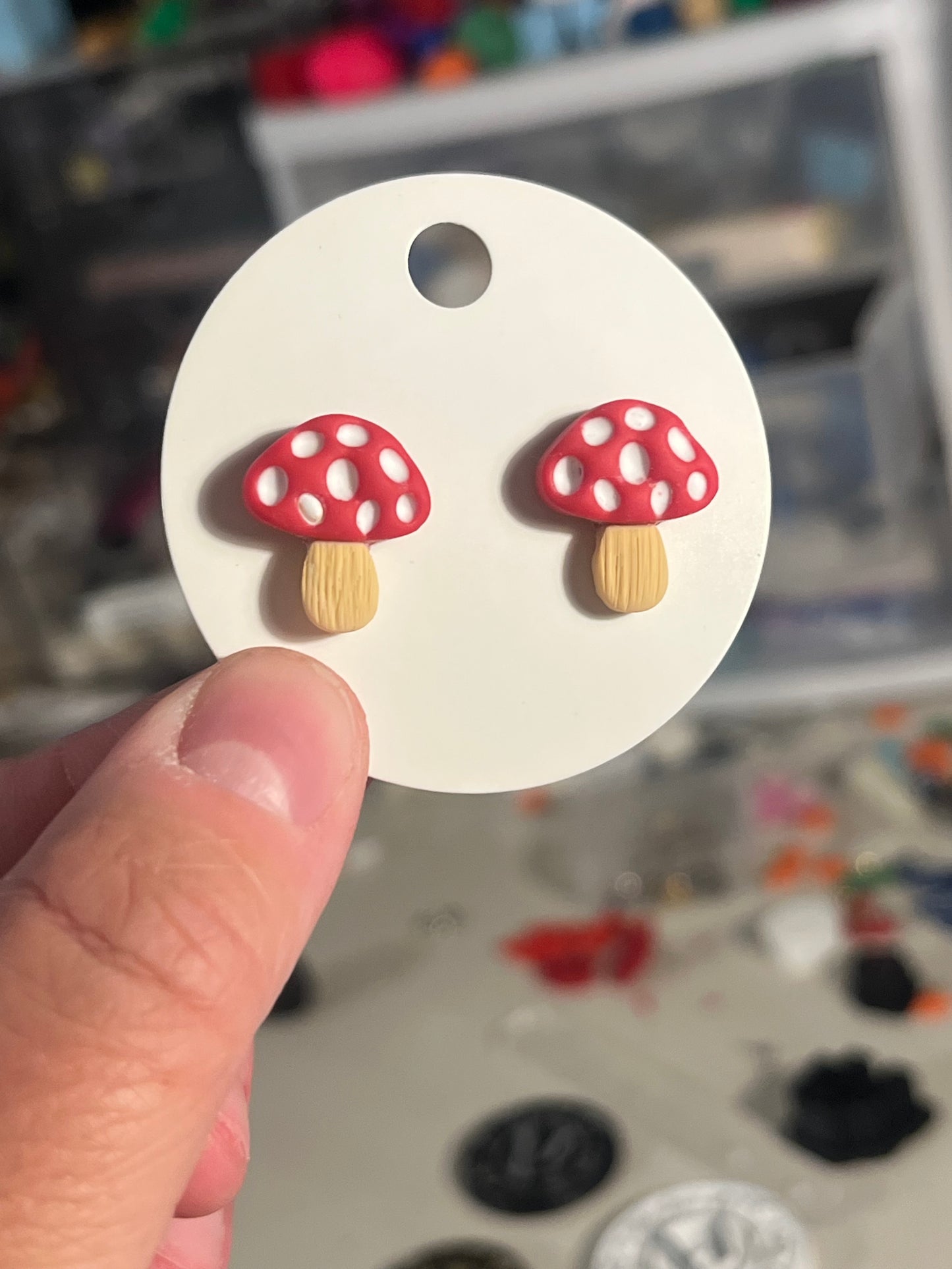 Red Mushroom Studs