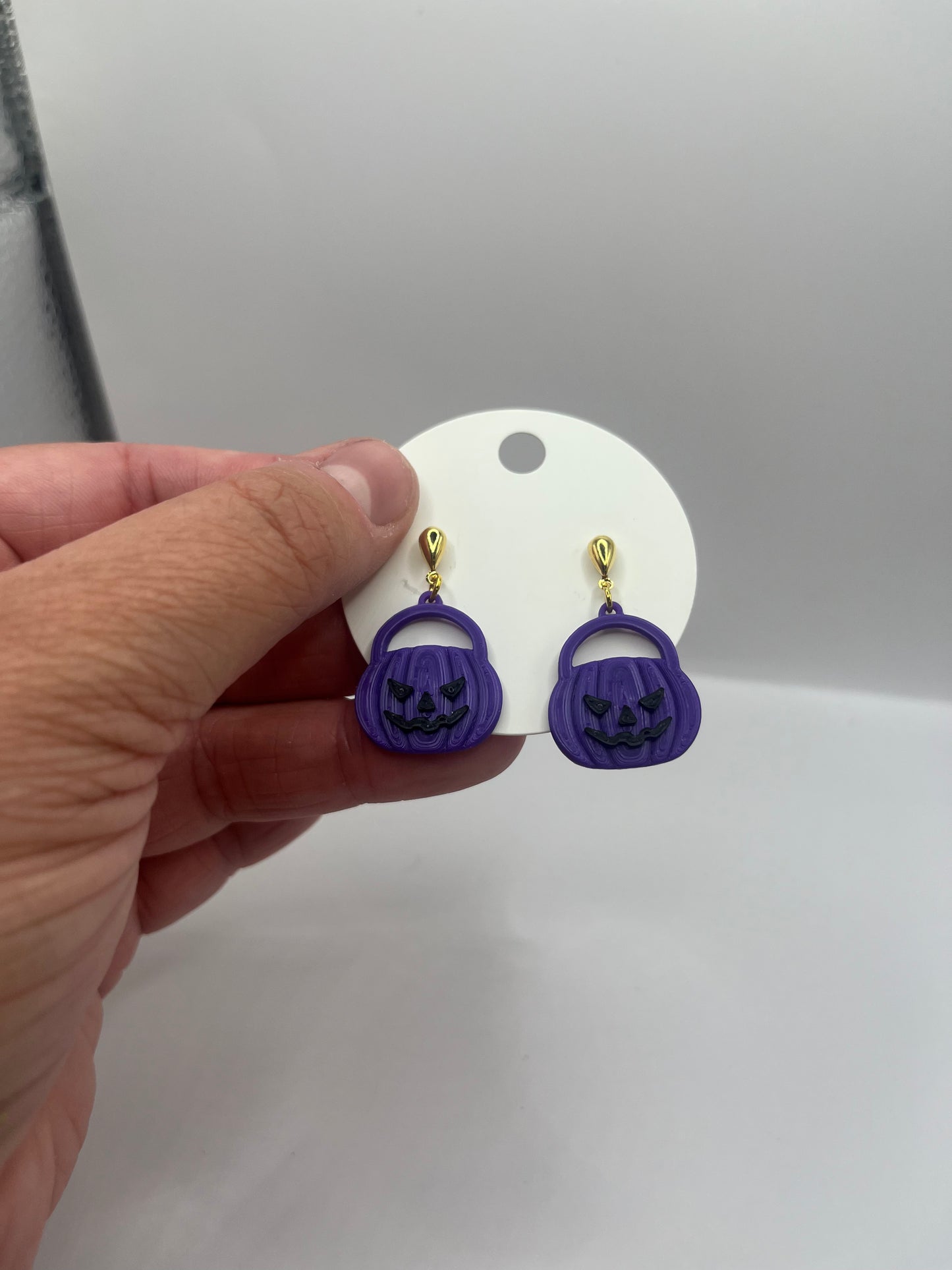 Purple Jack o’ Lantern Earrings