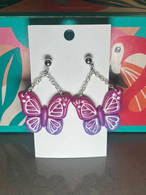 Purple Sunset Butterfly Earrings