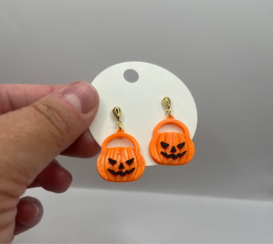 Orange Jack o’ Lantern Earrings