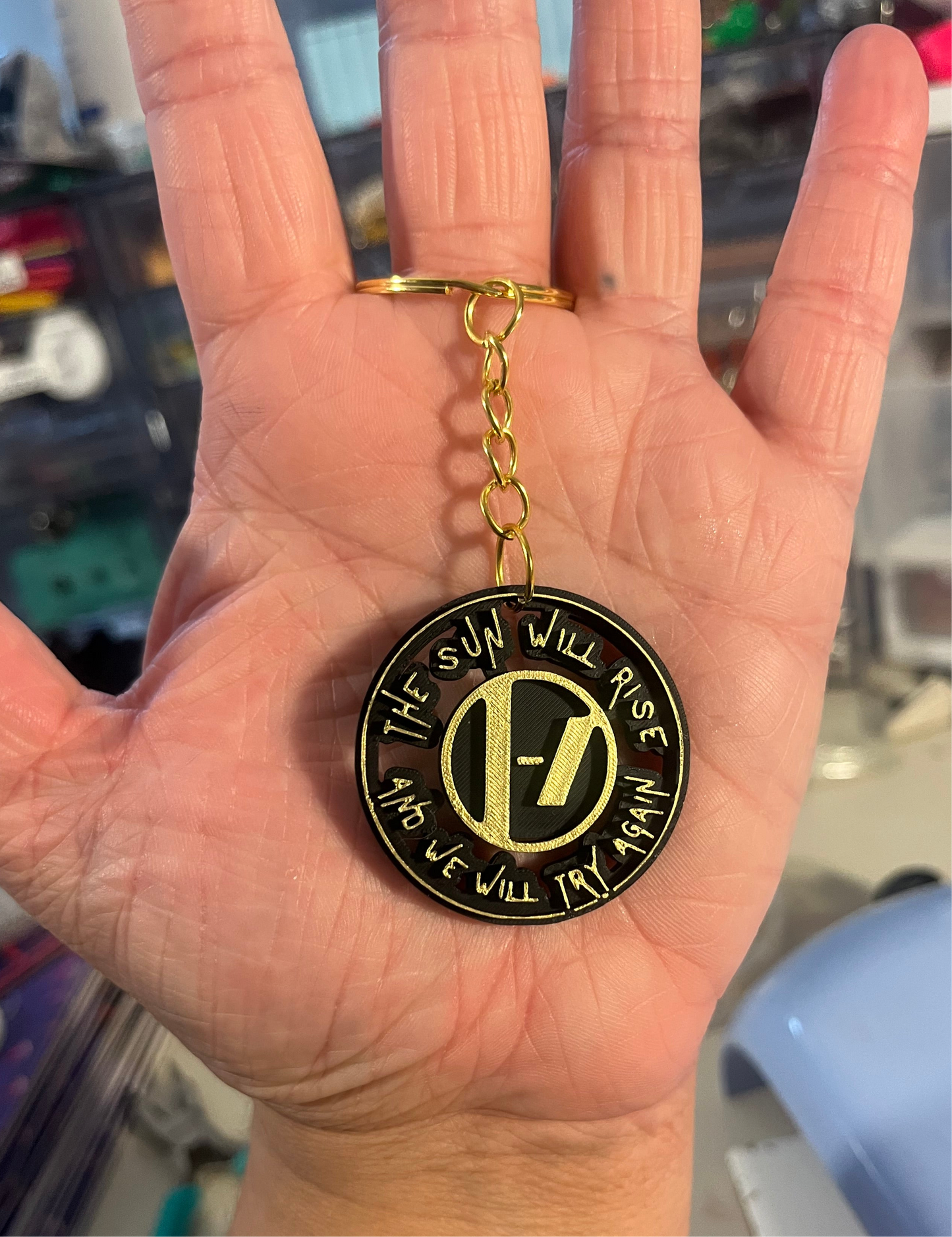 The Sun Will Rise Keychain/Bag Chain - 1.5” Size