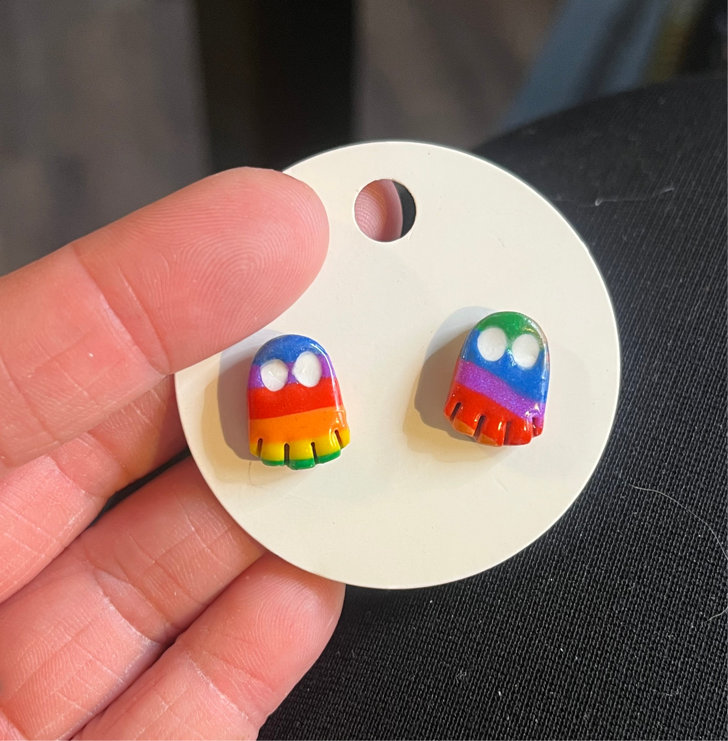 Rainbow Ghost Studs #3