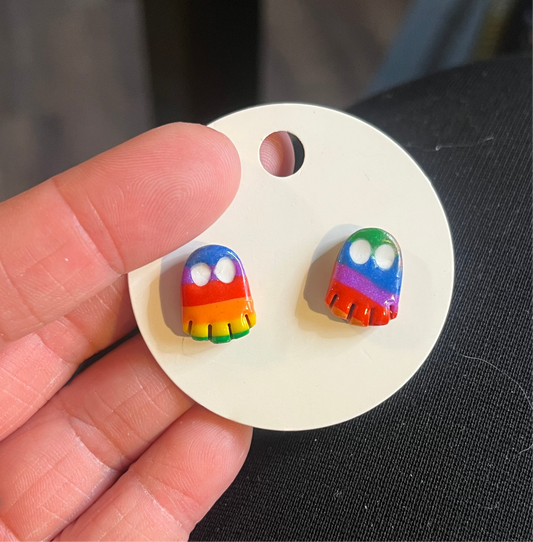 Rainbow Ghost Studs #3