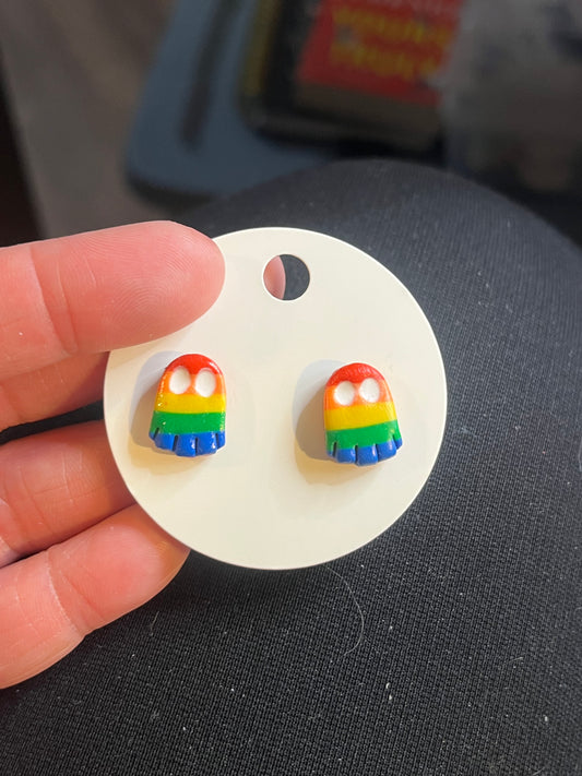 Rainbow Ghost Studs #4
