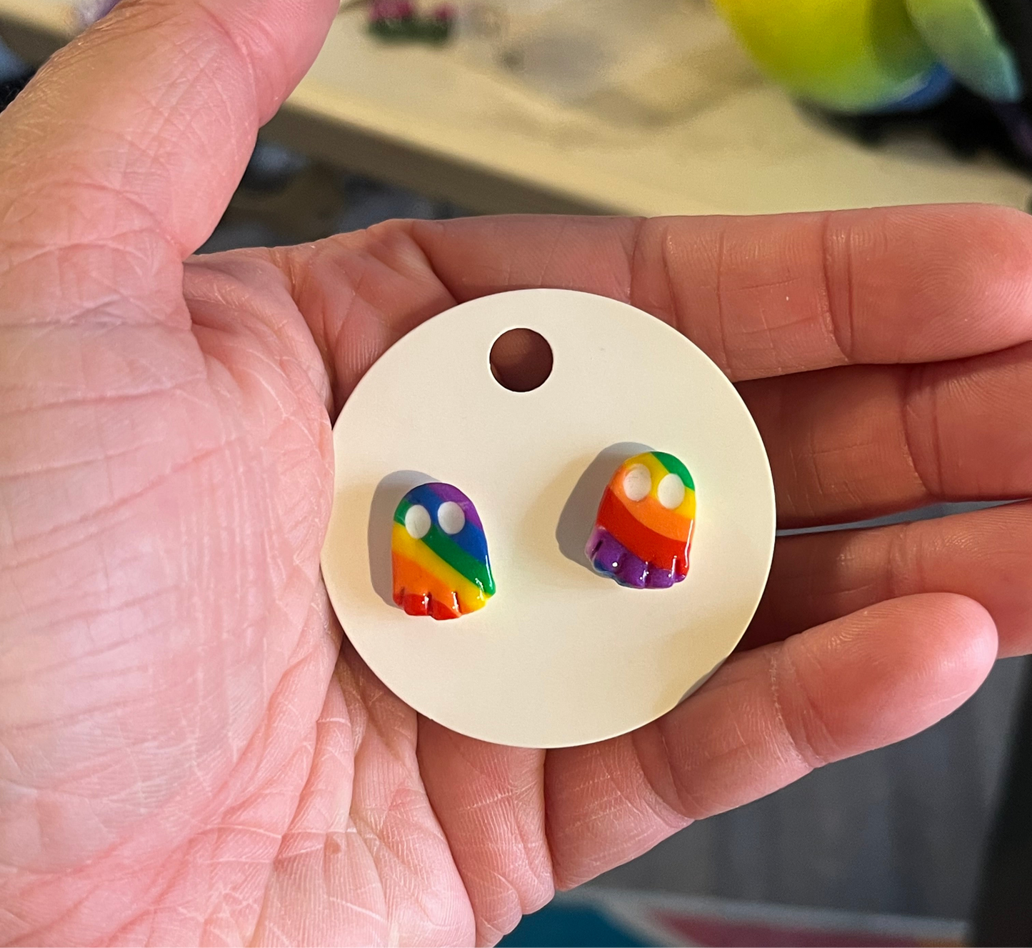 Rainbow Ghost Studs #1
