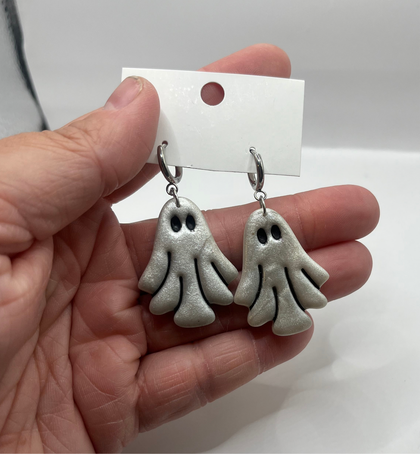 Silver Ghostie Earring