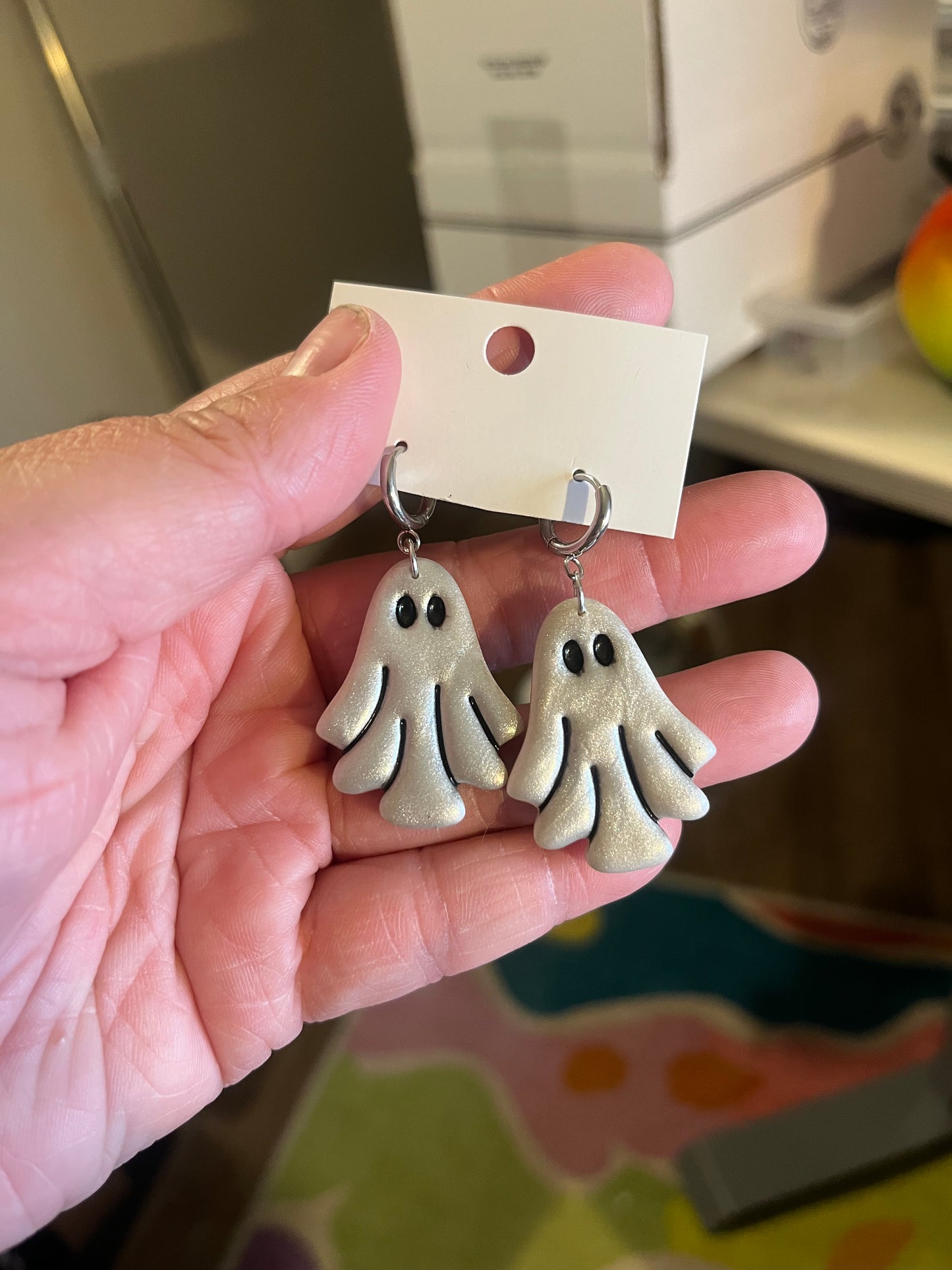 Silver Ghostie Earring