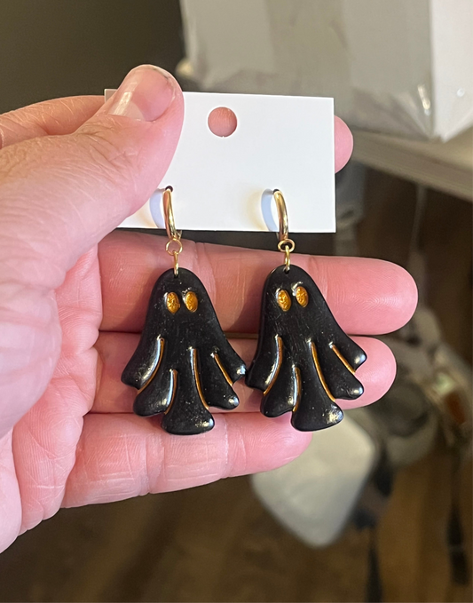 Black & Gold Ghostie Earring