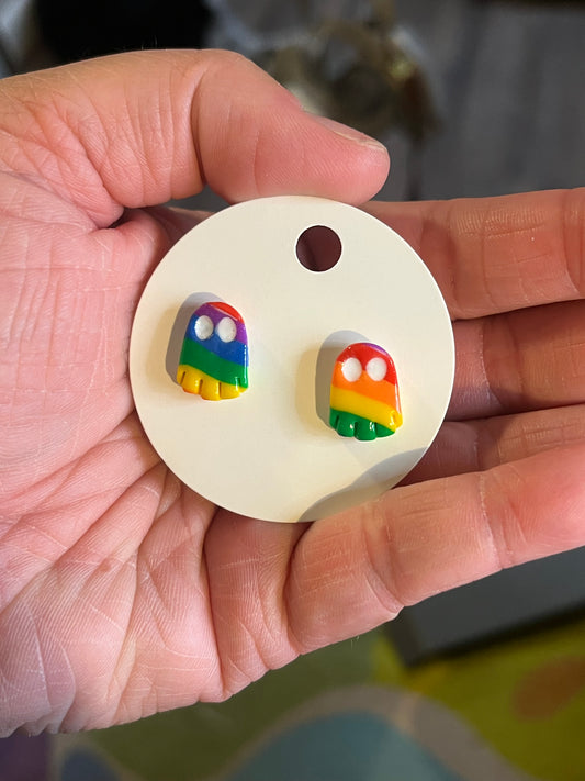 Rainbow Ghost Studs #2