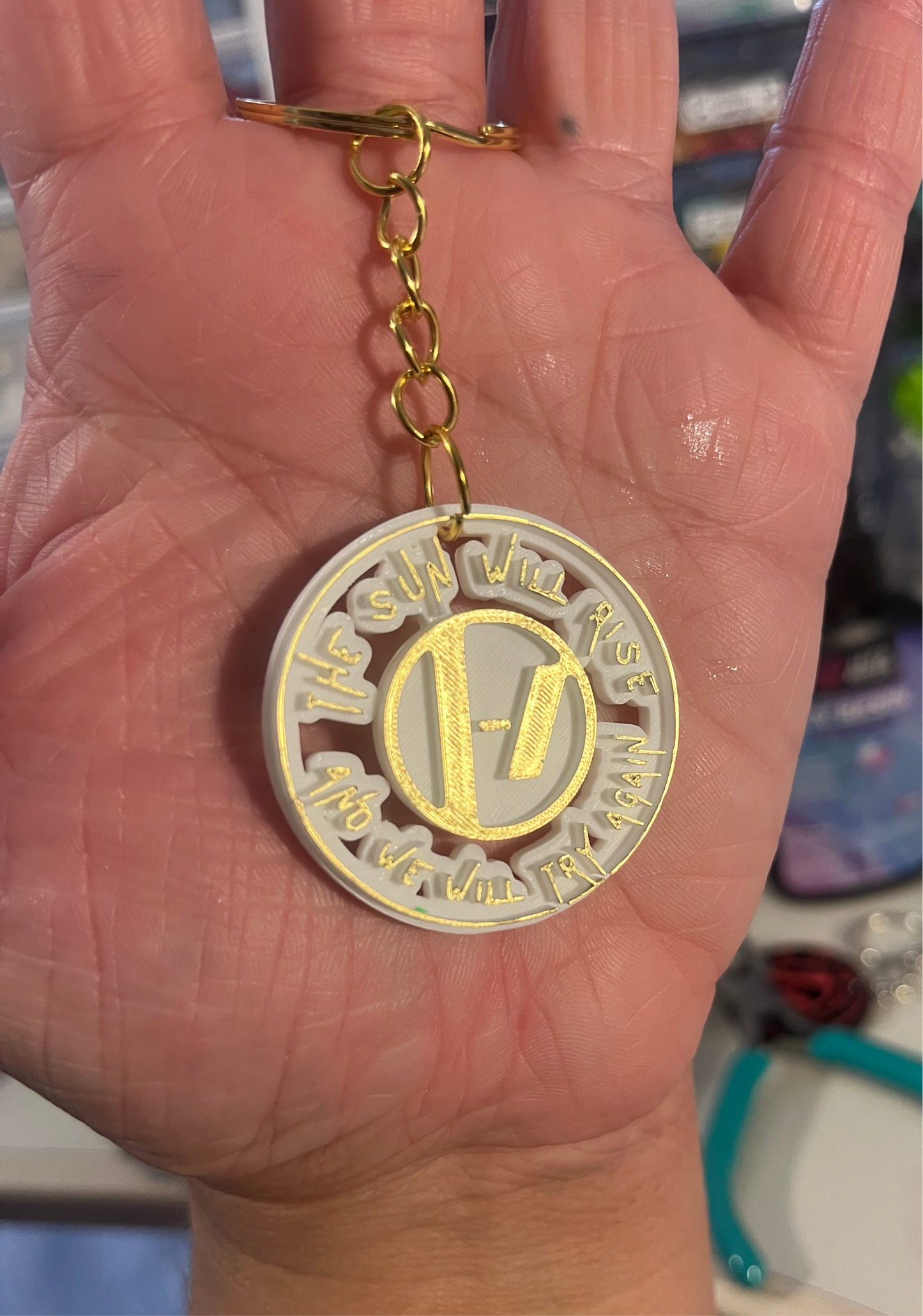 The Sun Will Rise Keychain/Bag Chain - 1.5” Size