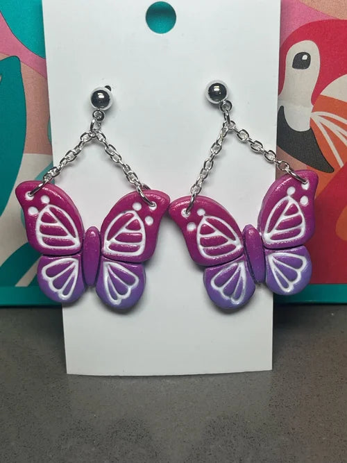 Purple Sunset Butterfly Earrings