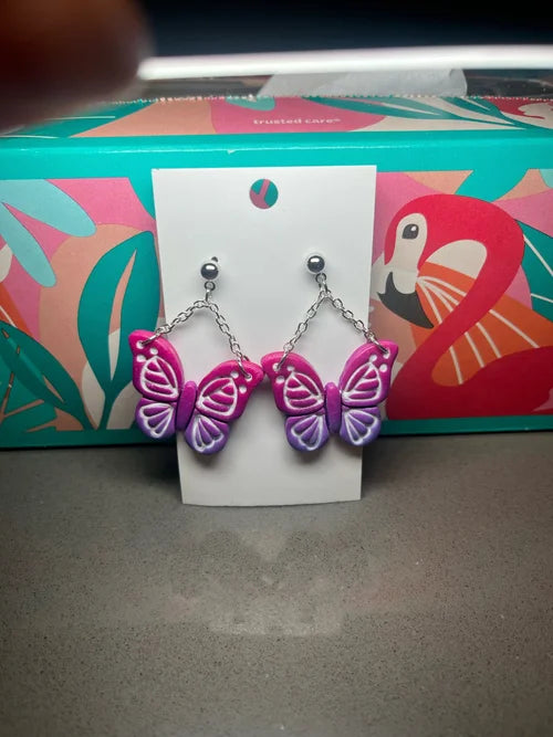 Purple Sunset Butterfly Earrings